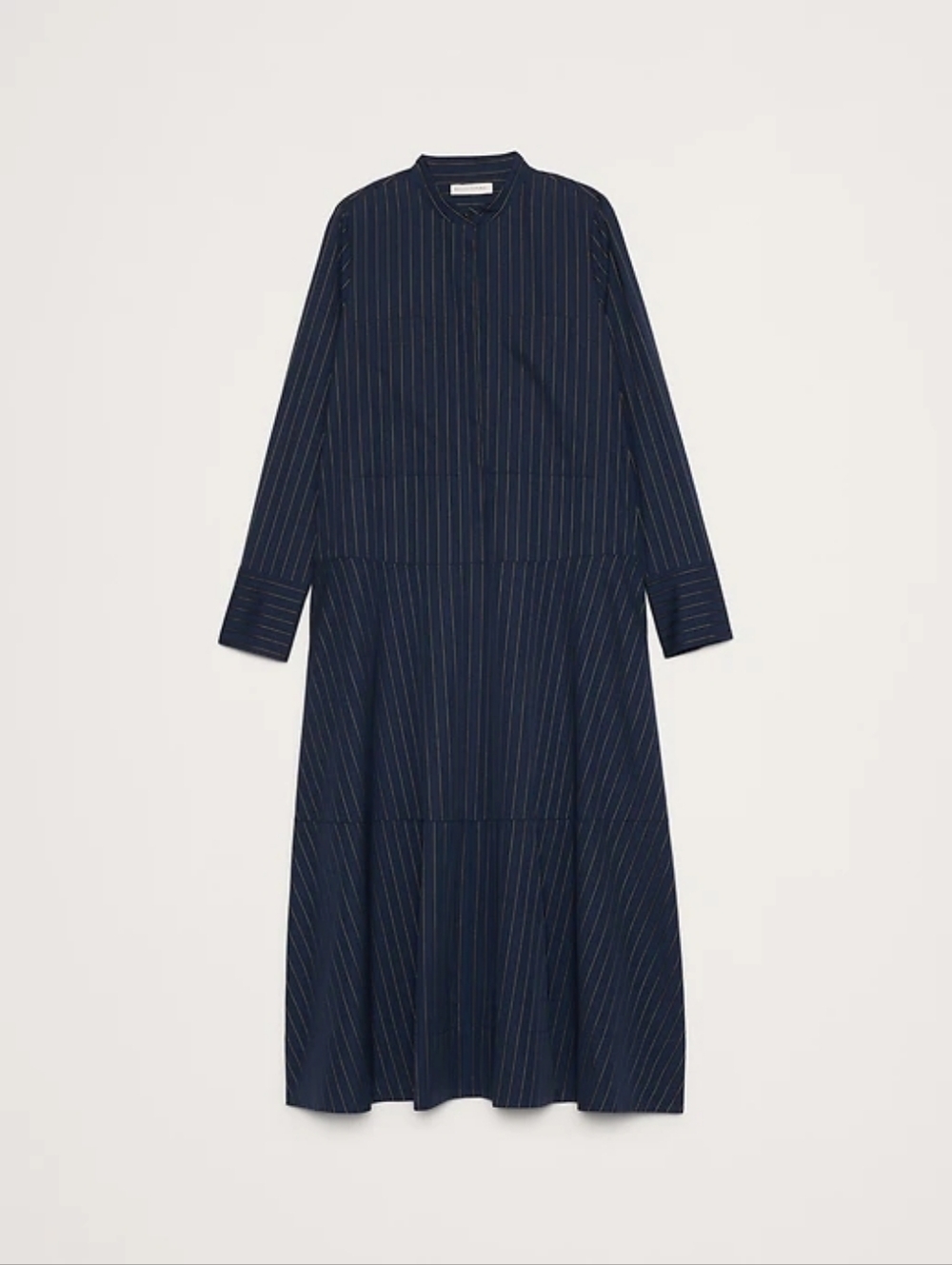Banana Republic Cotton Trapeze Shirtdress Navy Blue Multi Stripe NWT - Picture 4 of 4